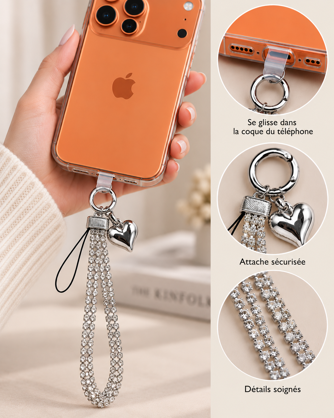 Emerald Crystal Phone Charm