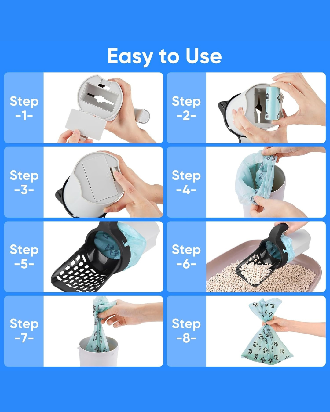 Self-Bagging Cat Litter Scoop