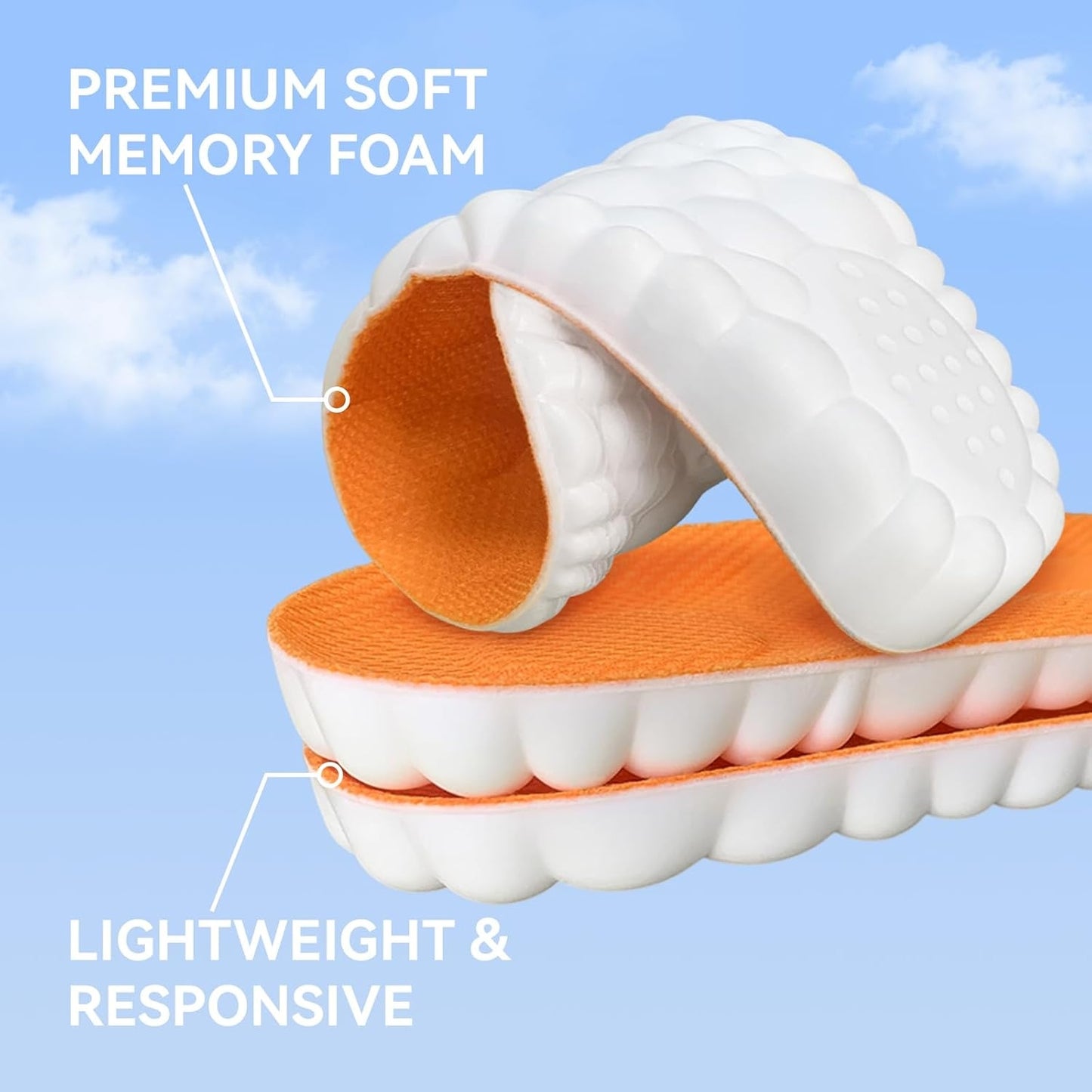 4D Cloud Insoles - Anti-Fatigue Memory Foam