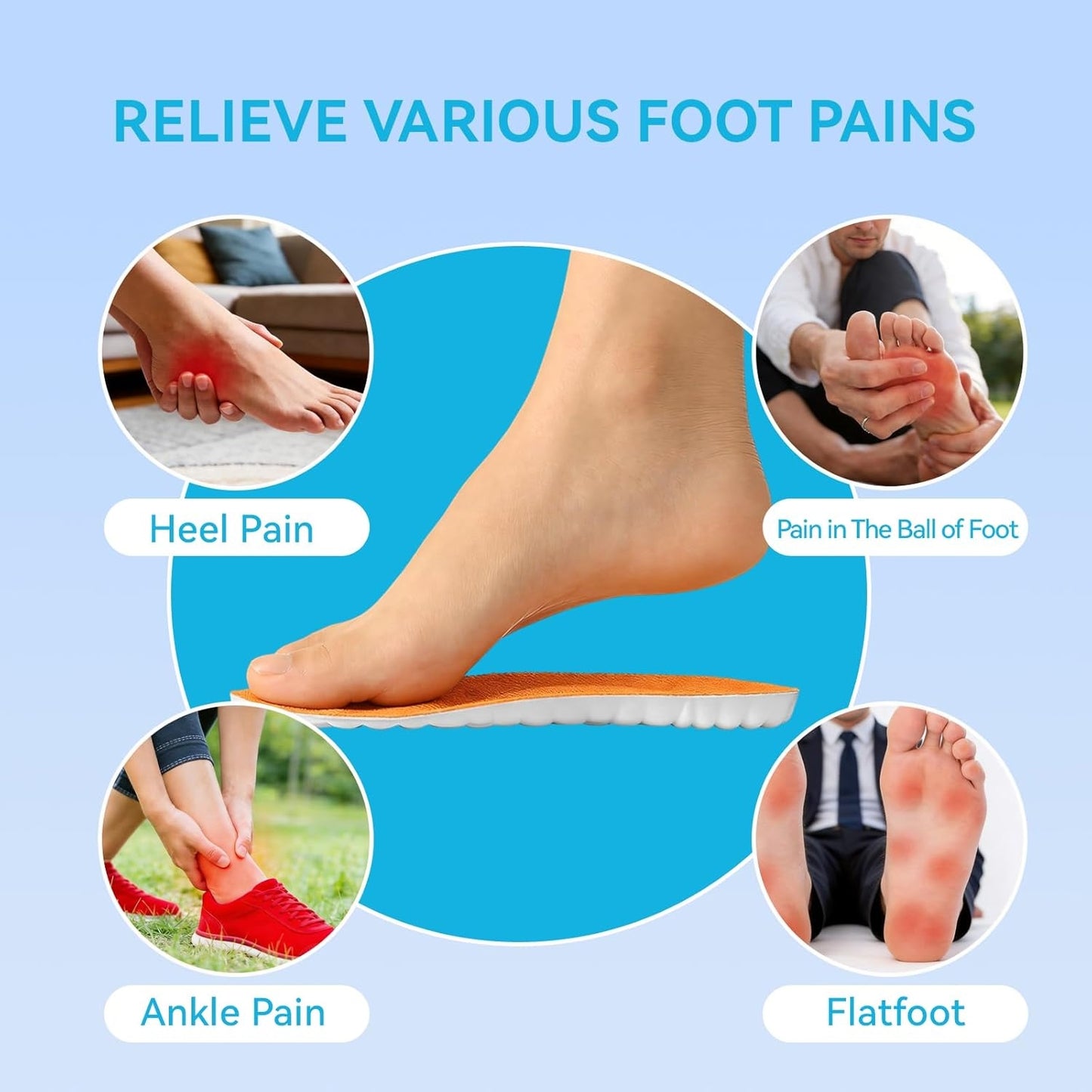 4D Cloud Insoles - Anti-Fatigue Memory Foam
