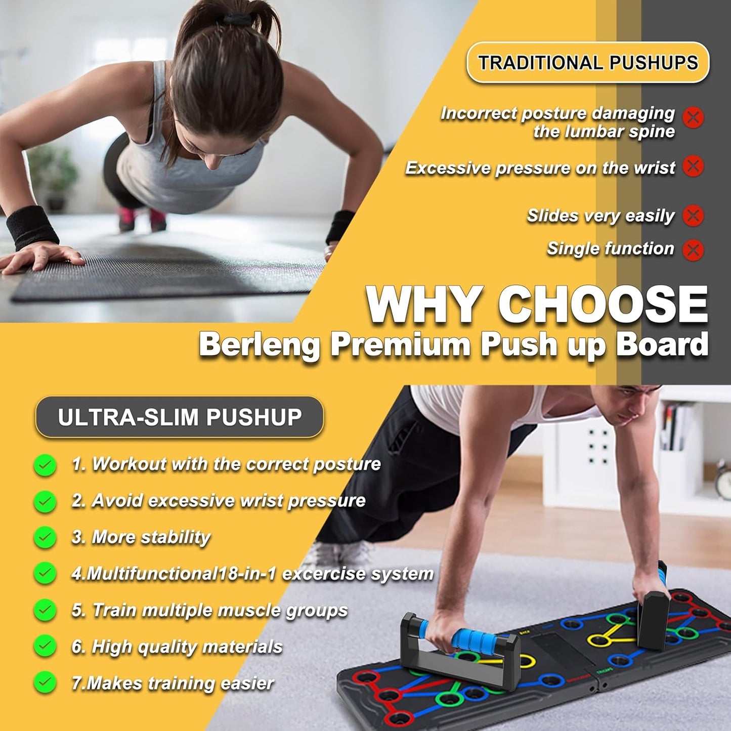 Foldable Push-Up Board