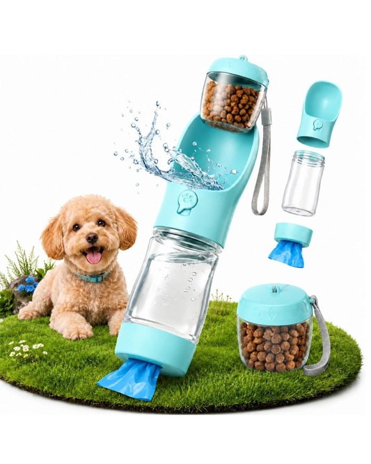 Dog Walking Bottle with Treat and Bag Holder