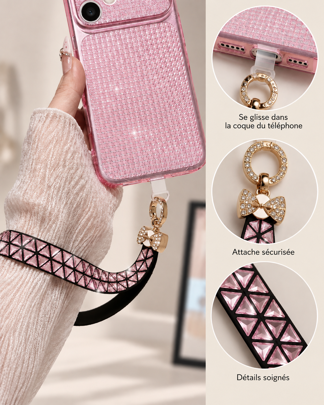 Strass Butterfly Phone Strap