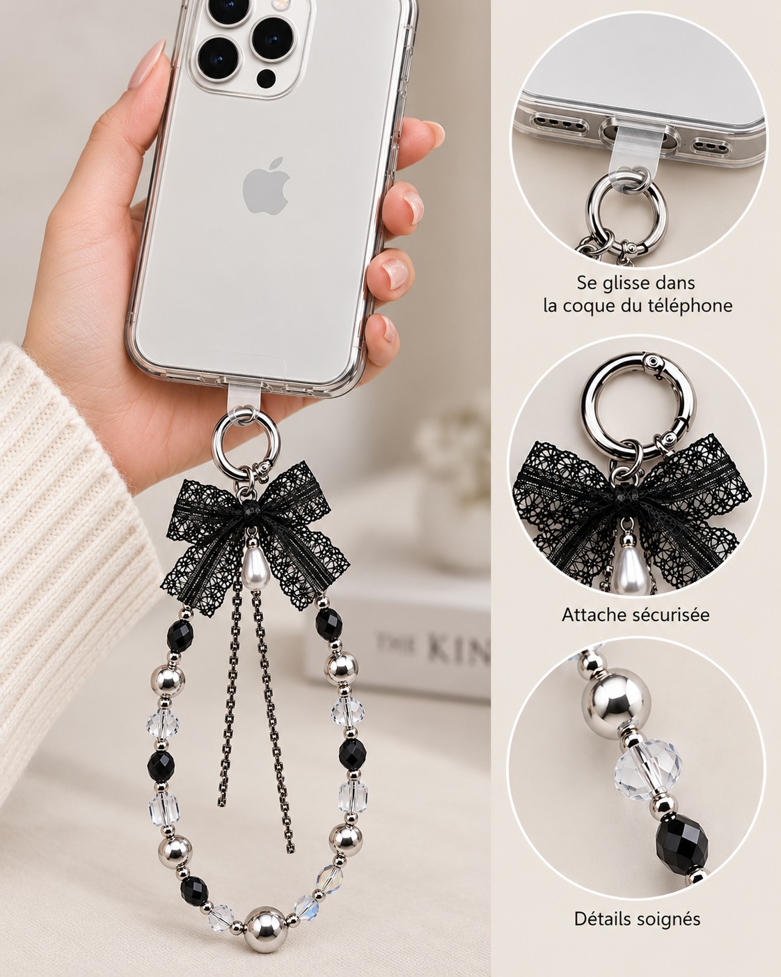 Black Butterfly Phone Strap