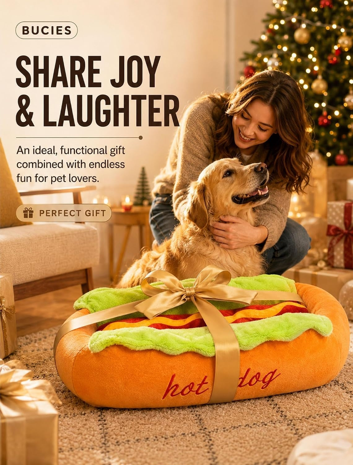 Hot Dog Shaped Pet Bed